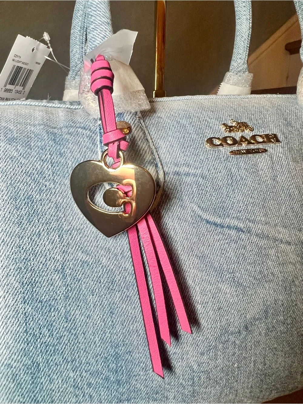 Coach Medium Rowan- Much Loved Denim with Bonus Charm - Picture 3 of 9
